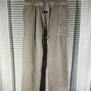 Grey Essentials wide leg fear of God sweatpants